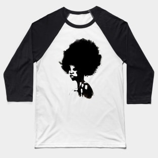 Afro hair woman, ink brush painting Baseball T-Shirt